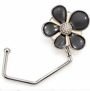 SPRING STREET DESIGN CRYSTAL ENAMEL HANDBAG HOLDER PURSE TABLE BAG HOOK